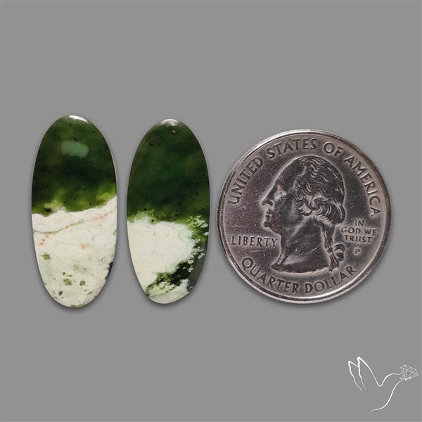 Turkish Chrome Chalcedony Cabochons Pair