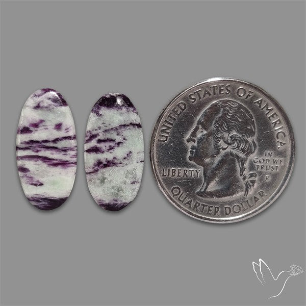 Rare Kammererite Cabochons Pair