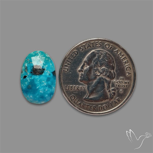 Rose Cut Morenci Turquoise With Pyrite Inclusions