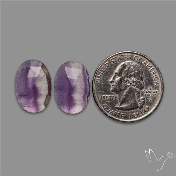 Rose Cut Purple Fluorite Pair