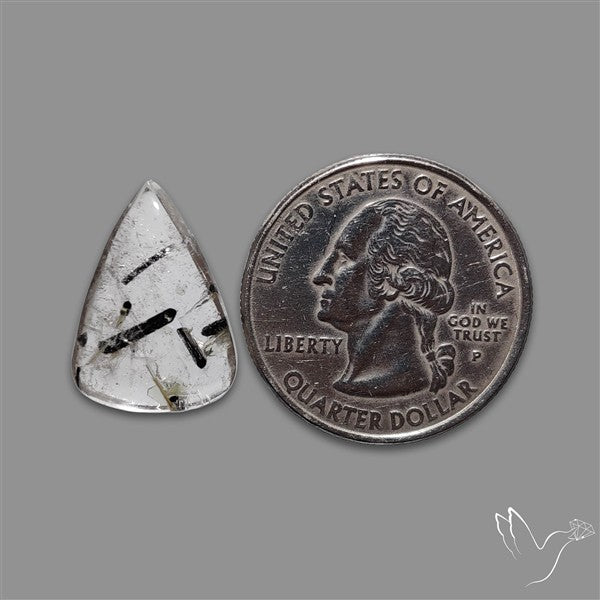 Black Tourmalinated Quartz Cabochon