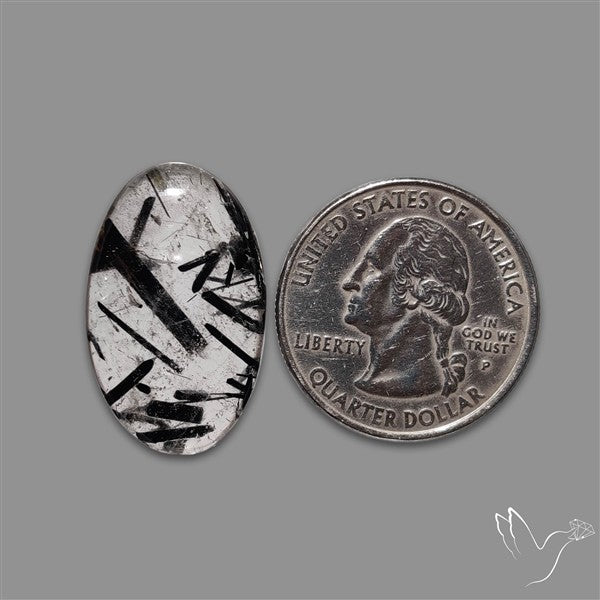 Black Tourmalinated Quartz Cabochon