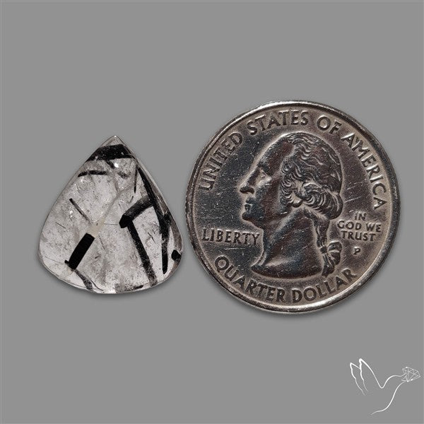 Black Tourmalinated Quartz Cabochon