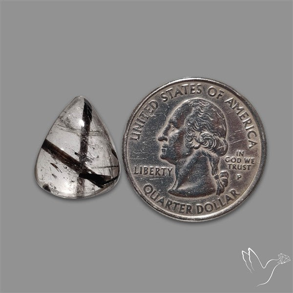 Black Tourmalinated Quartz Cabochon