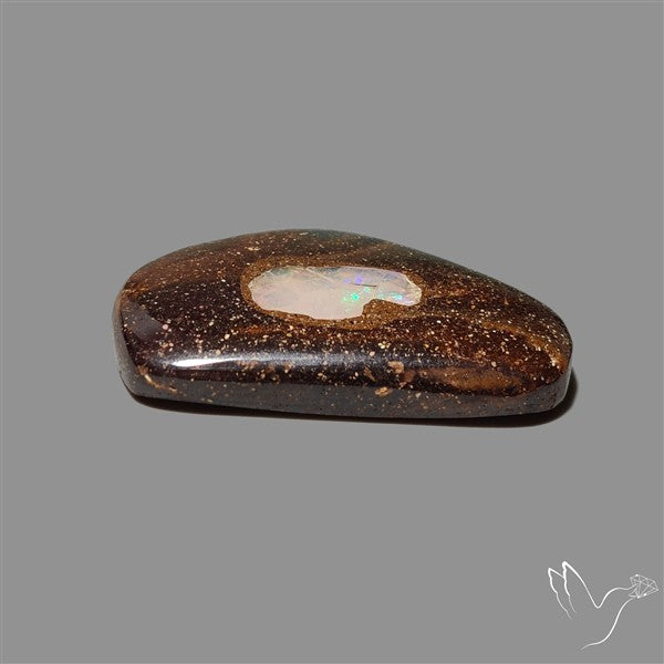 Ethiopian Opal inlay in Koroit Boulder Opal Matrix Cabochon
