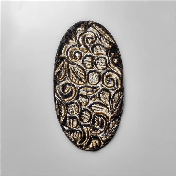 Goldsheen Obsidian Mughal Carving