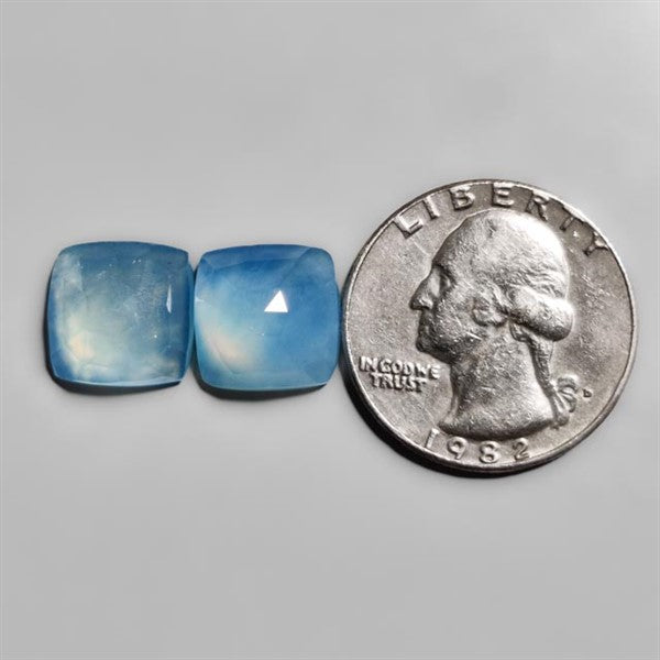 Rose Cut Aquamarine Pair