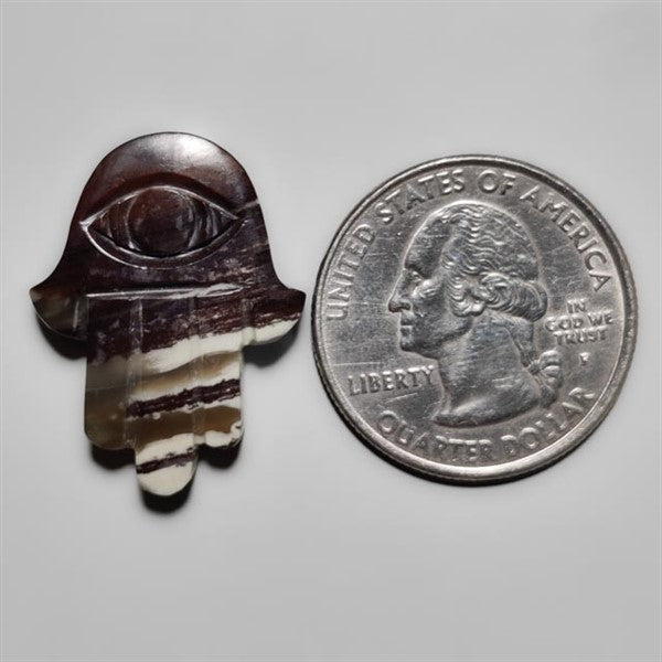 Outback Jasper Hamsa Fatima Hand Carving