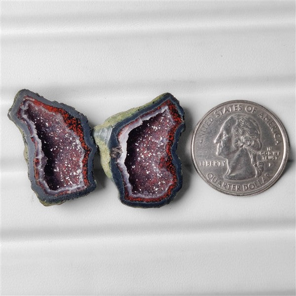 Tabasco Baby Geode Druzy Pair