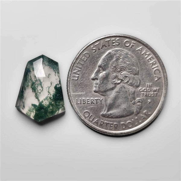 Rose Cut Himalayan Quartz and Moss Agate Doublet