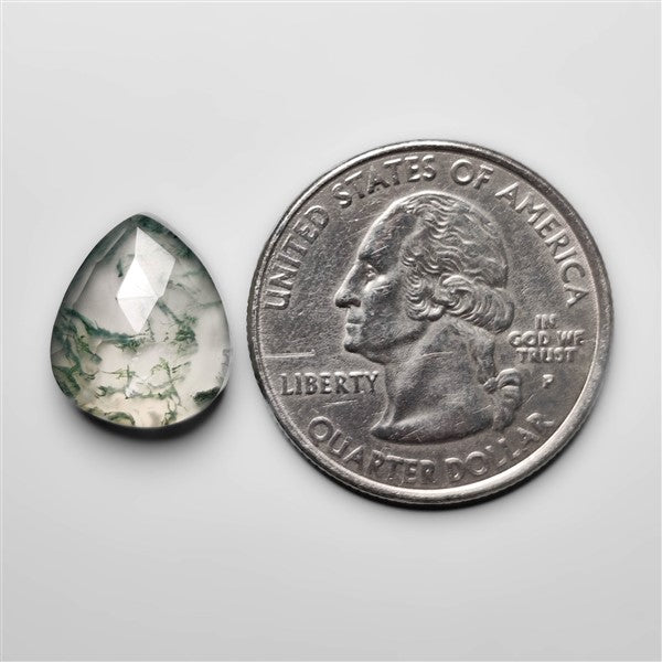 Rose Cut Himalayan Quartz and Moss Agate Doublet