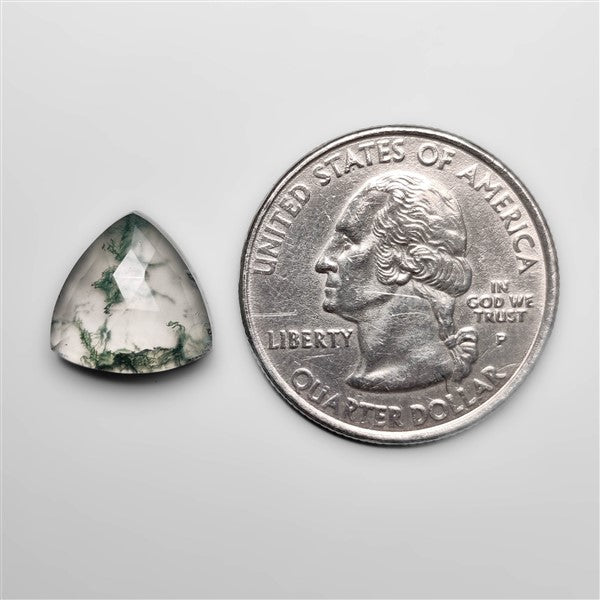 Rose Cut Himalayan Quartz and Moss Agate Doublet