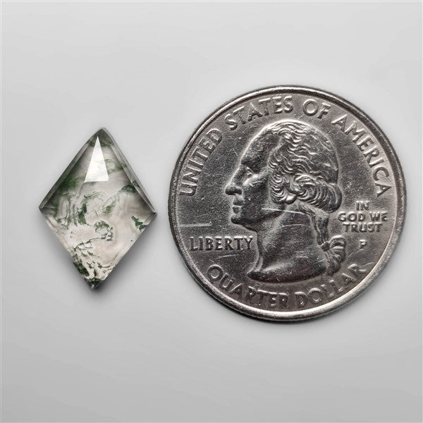 Rose Cut Himalayan Quartz and Moss Agate Doublet