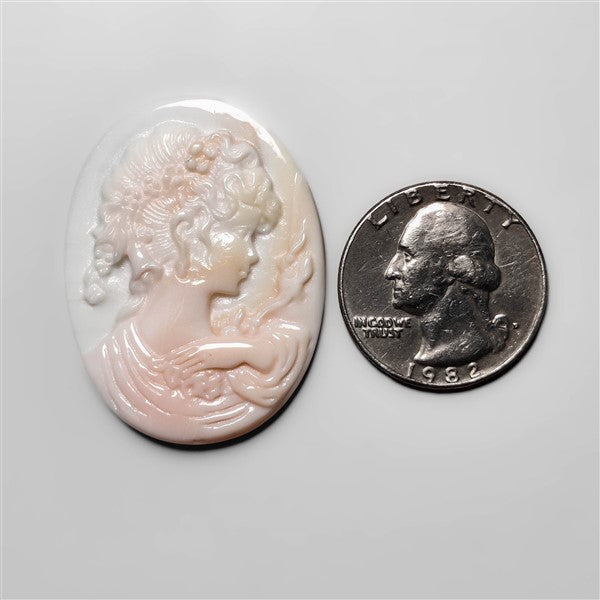 Pink Conch Shell Cameo Carving
