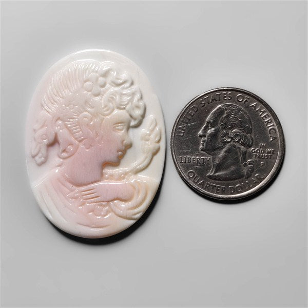 Pink Conch Shell Cameo Carving