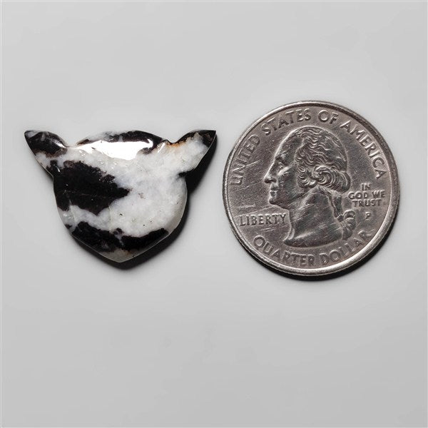 White Buffalo Turquoise Cat Face Carving