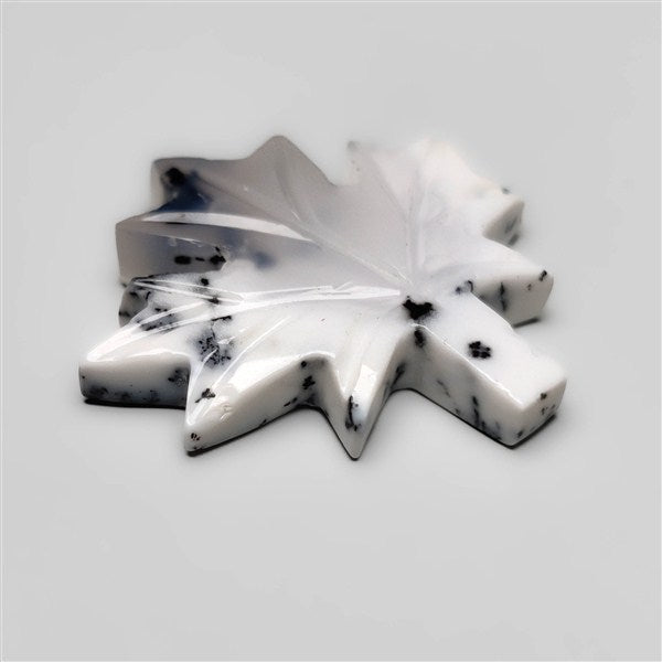 Dendritic Opal Maple Leaf Carving