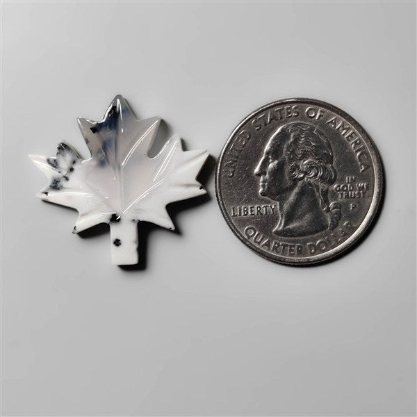 Dendritic Opal Maple Leaf Carving
