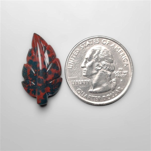 Bloodstone Leaf Carving