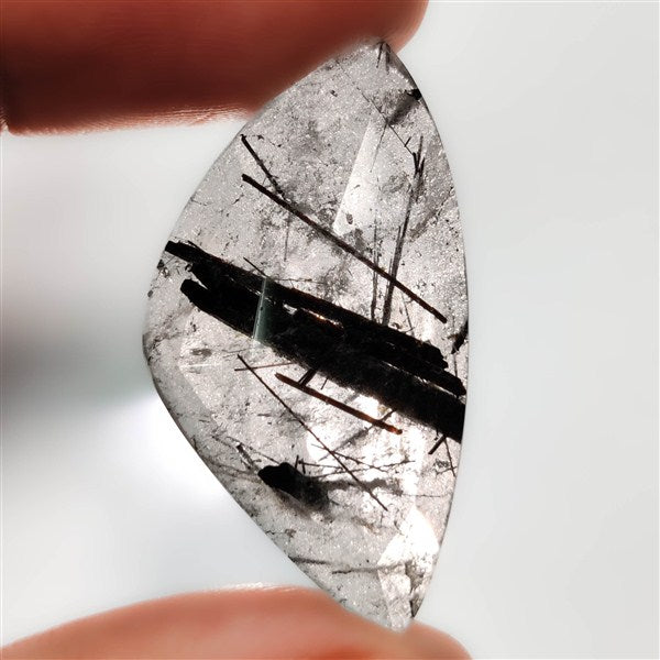 Rose Cut Black Tourmalinated Quartz