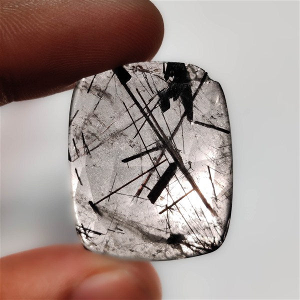 Rose Cut Black Tourmalinated Quartz