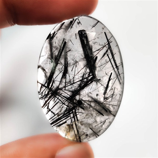Rose Cut Black Tourmalinated Quartz