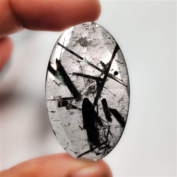 Rose Cut Black Tourmalinated Quartz