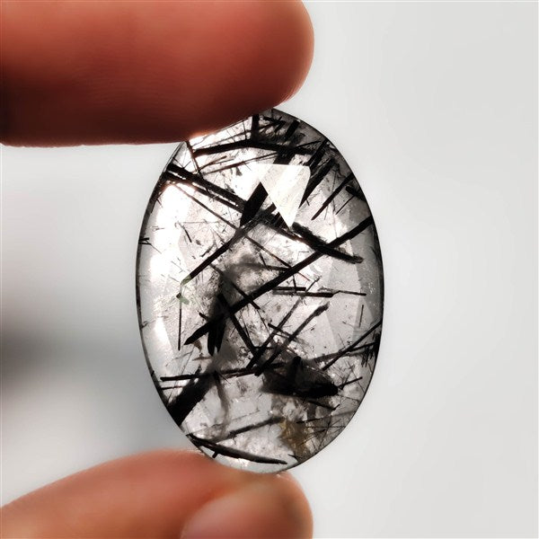 Rose Cut Black Tourmalinated Quartz