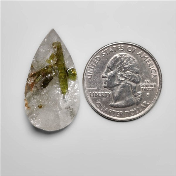 Raw Face Green Tourmaline In Quartz