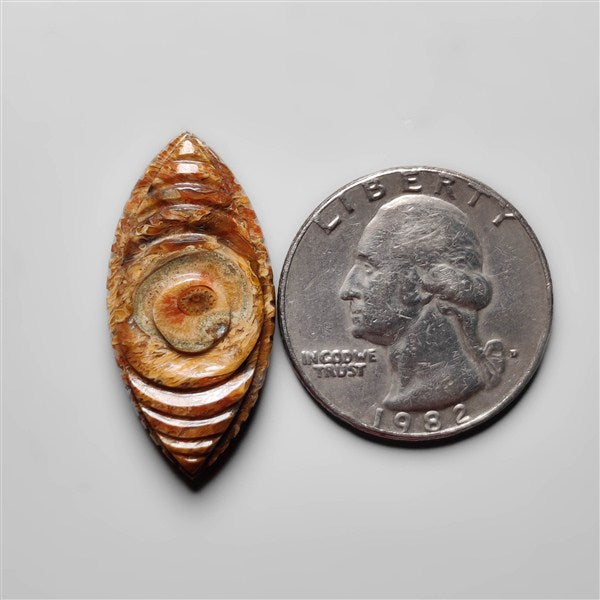Indonesian Palmroot Agate Evil Eye Carving