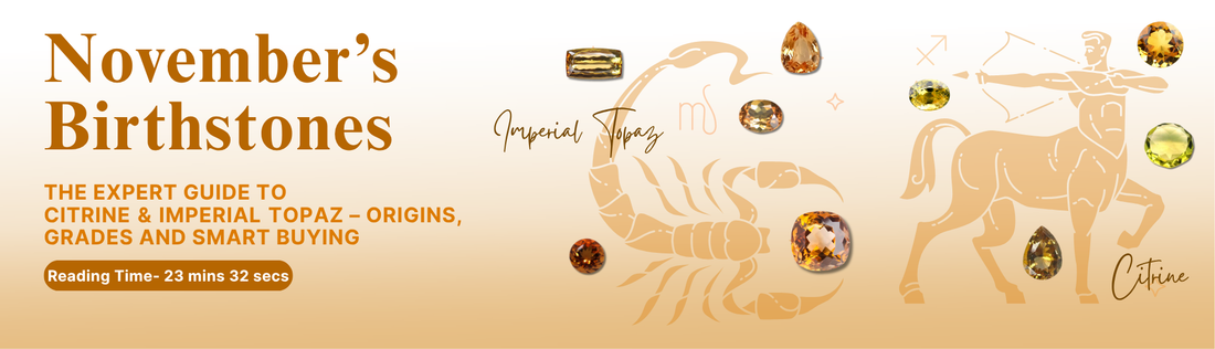 November’s Birthstones: The Expert Guide to Citrine & Imperial Topaz – Origins, Grades, and Smart Buying