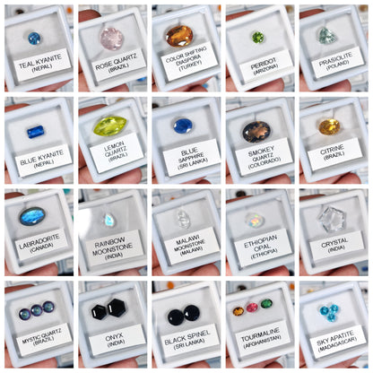 40 Box of Faceted Gemstone – Sapphires, Opals, Tourmalines & More | Natural Stones from 20+ Countries