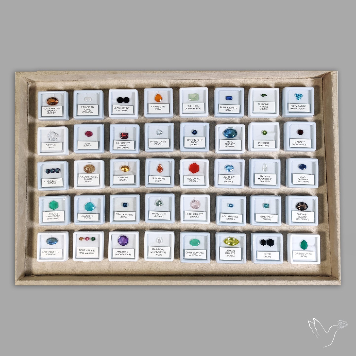 40 Box of Faceted Gemstone – Sapphires, Opals, Tourmalines & More | Natural Stones from 20+ Countries