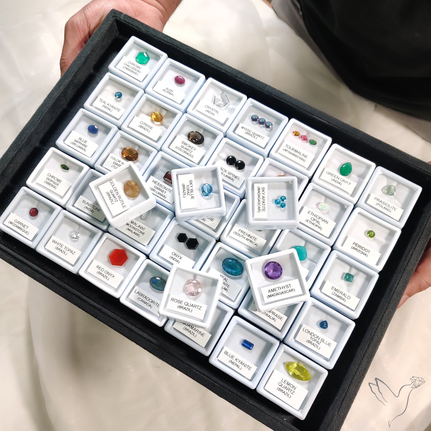 40 Box of Faceted Gemstone – Sapphires, Opals, Tourmalines & More | Natural Stones from 20+ Countries