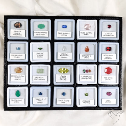 40 Box of Faceted Gemstone – Sapphires, Opals, Tourmalines & More | Natural Stones from 20+ Countries