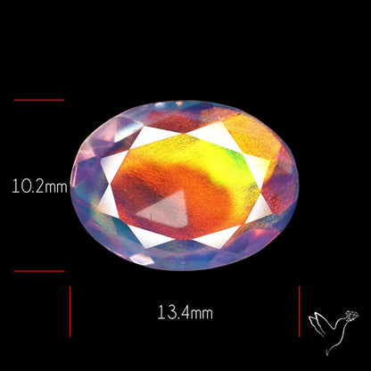 Faceted Aurora Opal and Quartz Triplet