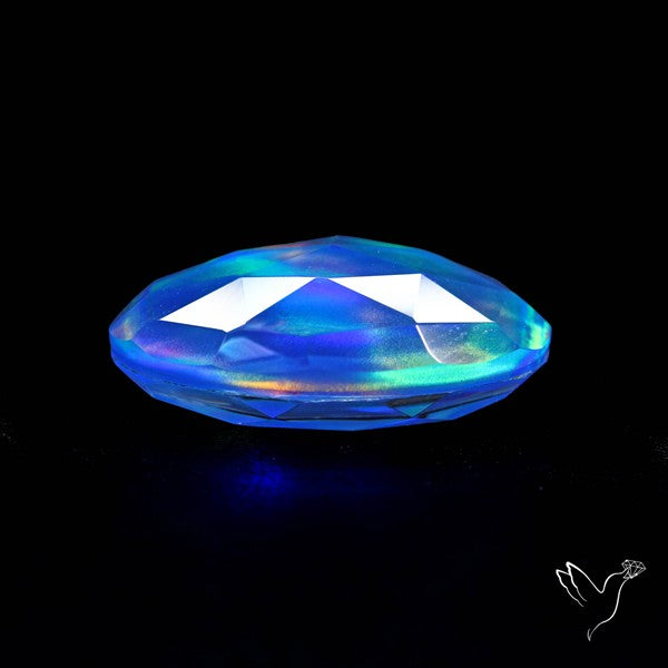Faceted Aurora Opal and Quartz Triplet