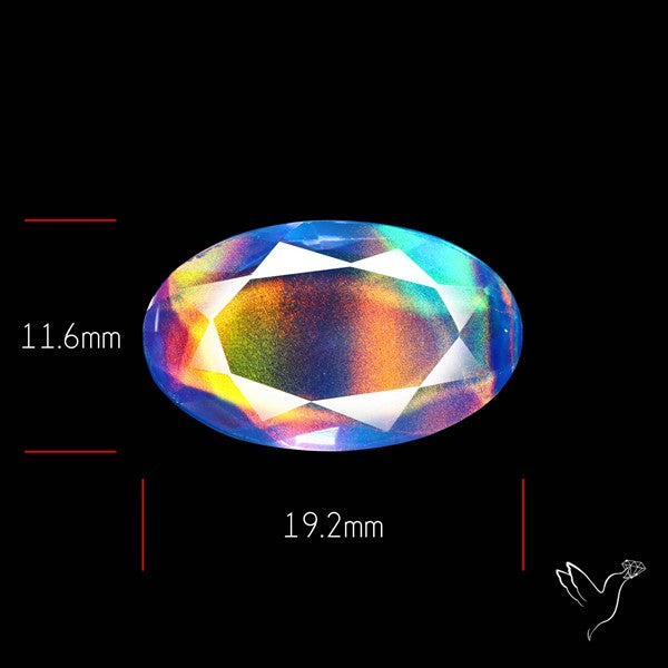 Faceted Aurora Opal and Quartz Triplet