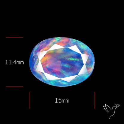 Faceted Aurora Opal and Quartz Triplet