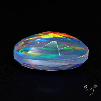 Faceted Aurora Opal and Quartz Triplet