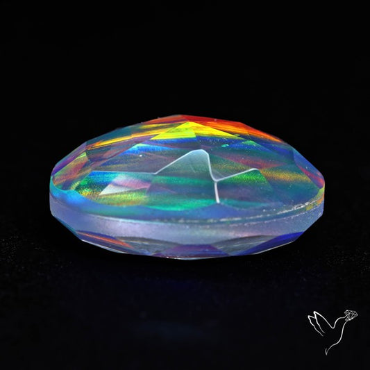 Faceted Aurora Opal and Quartz Triplet