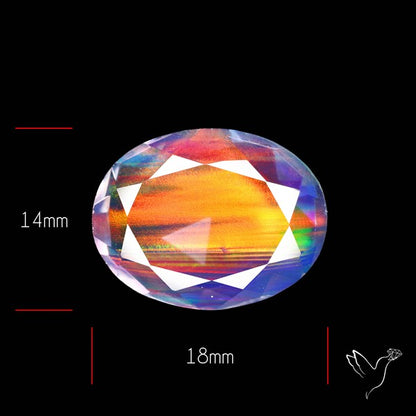 Faceted Aurora Opal and Quartz Triplet