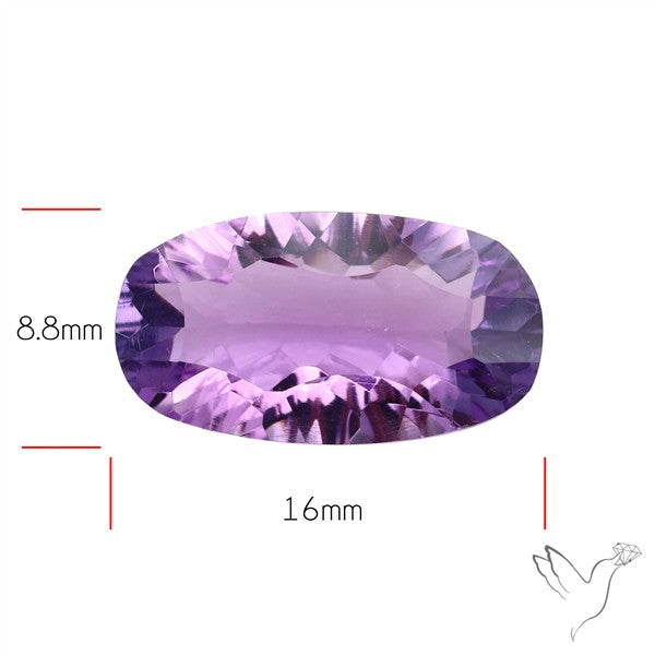 Millenium Cut Faceted Amethyst Concave Cut