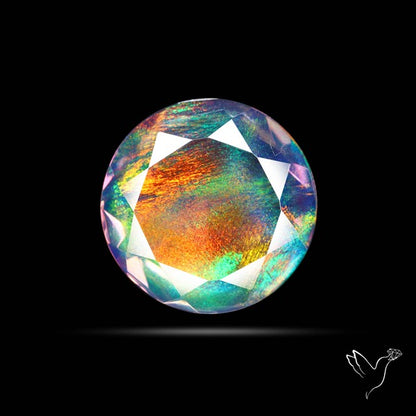 Faceted Aurora Opal and Quartz Triplet