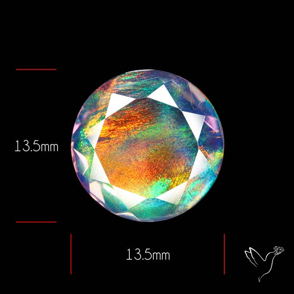 Faceted Aurora Opal and Quartz Triplet