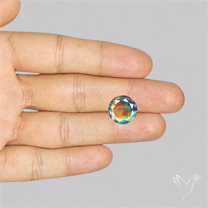 Faceted Aurora Opal and Quartz Triplet