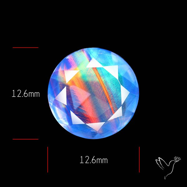 Faceted Aurora Opal and Quartz Triplet