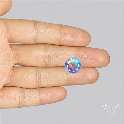 Faceted Aurora Opal and Quartz Triplet