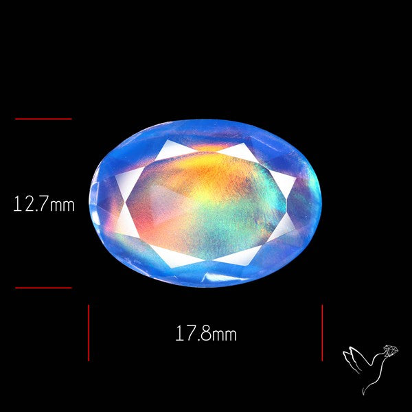Faceted Aurora Opal and Quartz Triplet