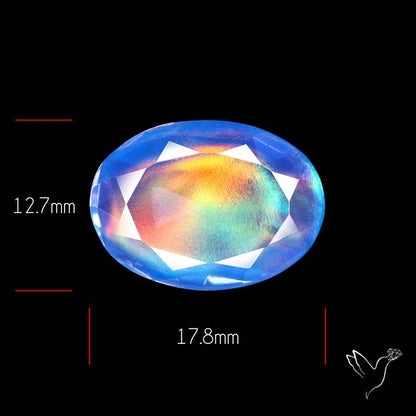 Faceted Aurora Opal and Quartz Triplet